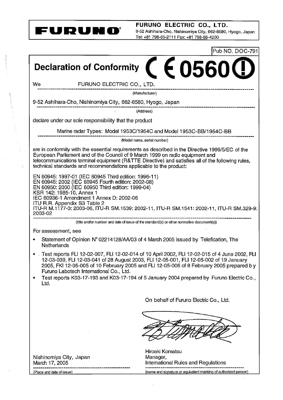 Furuno NAVNET 1823C User Manual | Page 259 / 260