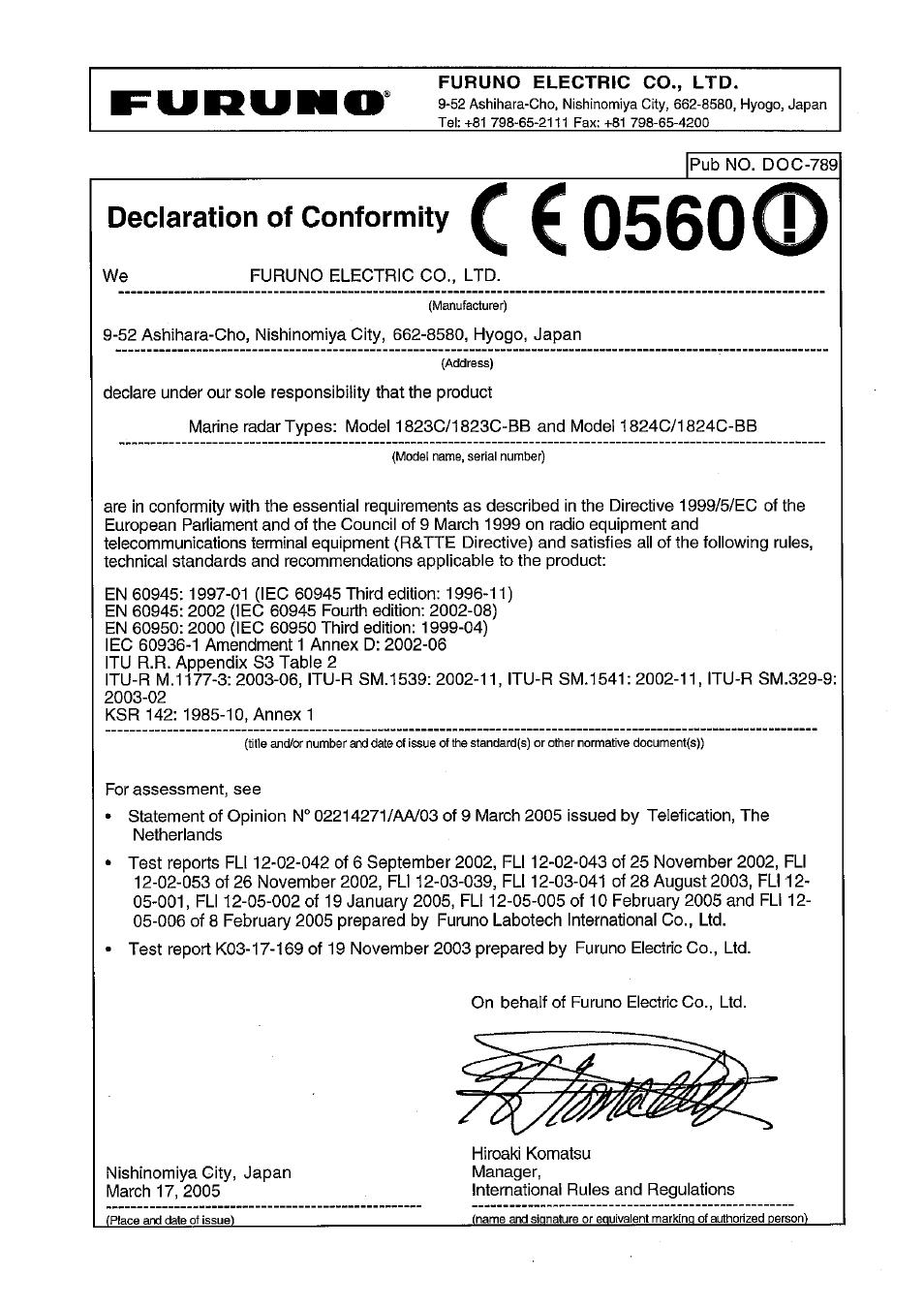 Furuno NAVNET 1823C User Manual | Page 260 / 260