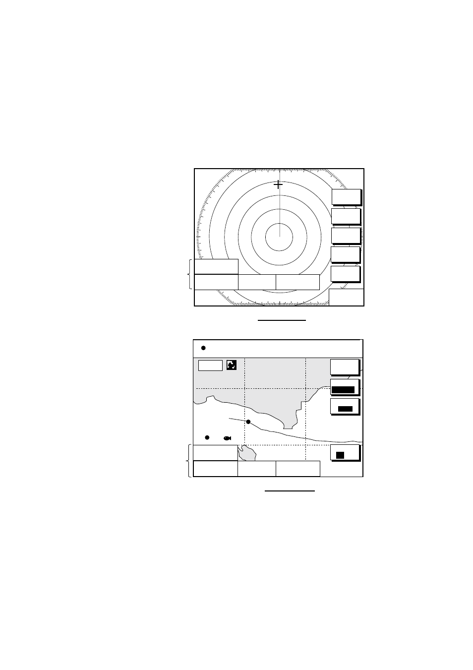 8 data boxes, 1 showing, hiding data boxes with soft key, 12/ h-up | Plotter: d. box on/off radar: zoom & d. box, D. box on/off, Operational overview, Data boxes, Data boxes radar display plotter display 16.0nm | Furuno NAVNET 1823C User Manual | Page 31 / 260