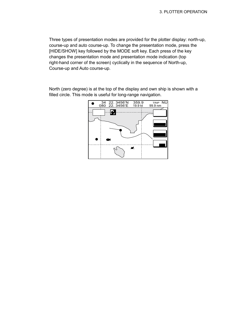 2 presentation mode, 1 north-up | Furuno NAVNET 1823C User Manual | Page 93 / 260