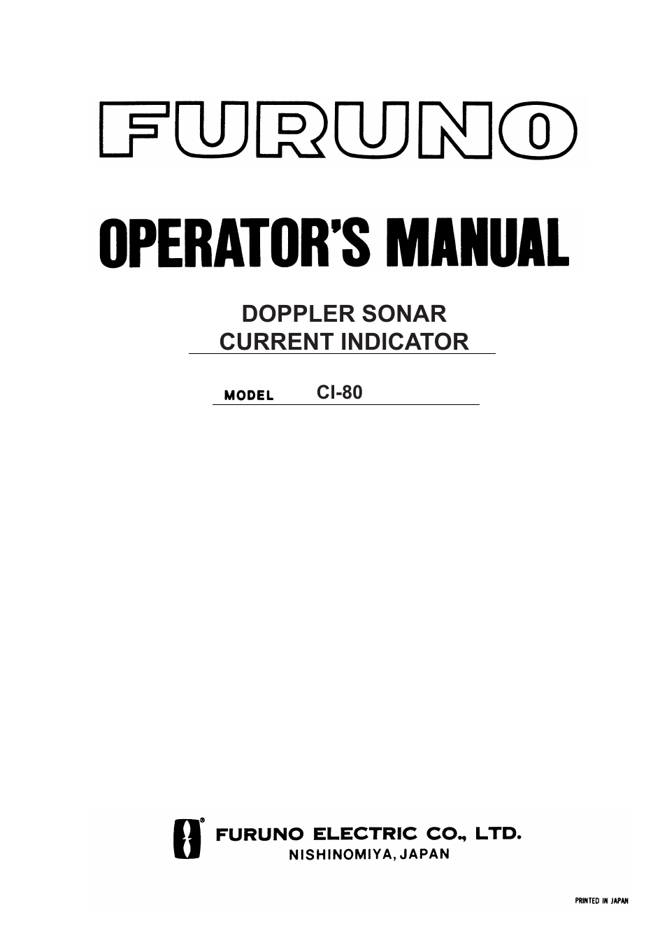 Furuno CI-80 User Manual | 41 pages