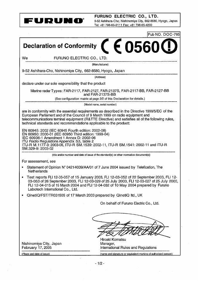 Furuno FAR-28x7 Series User Manual | Page 295 / 299