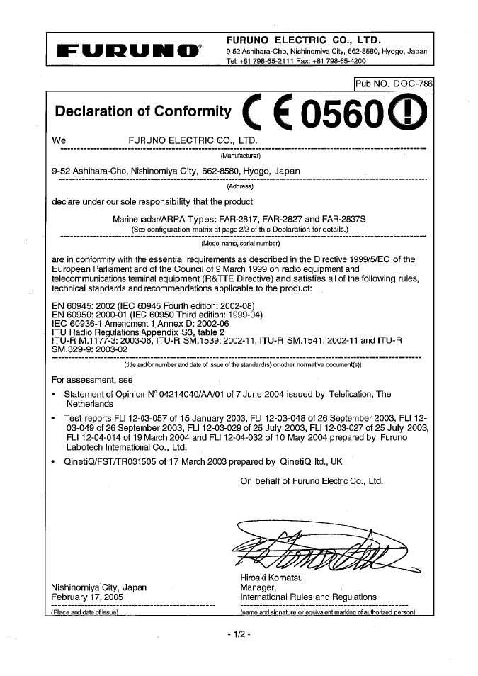 Furuno FAR-28x7 Series User Manual | Page 297 / 299