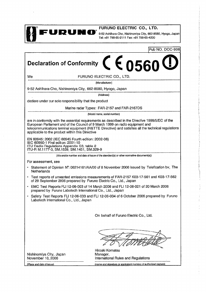 Furuno FAR-28x7 Series User Manual | Page 299 / 299