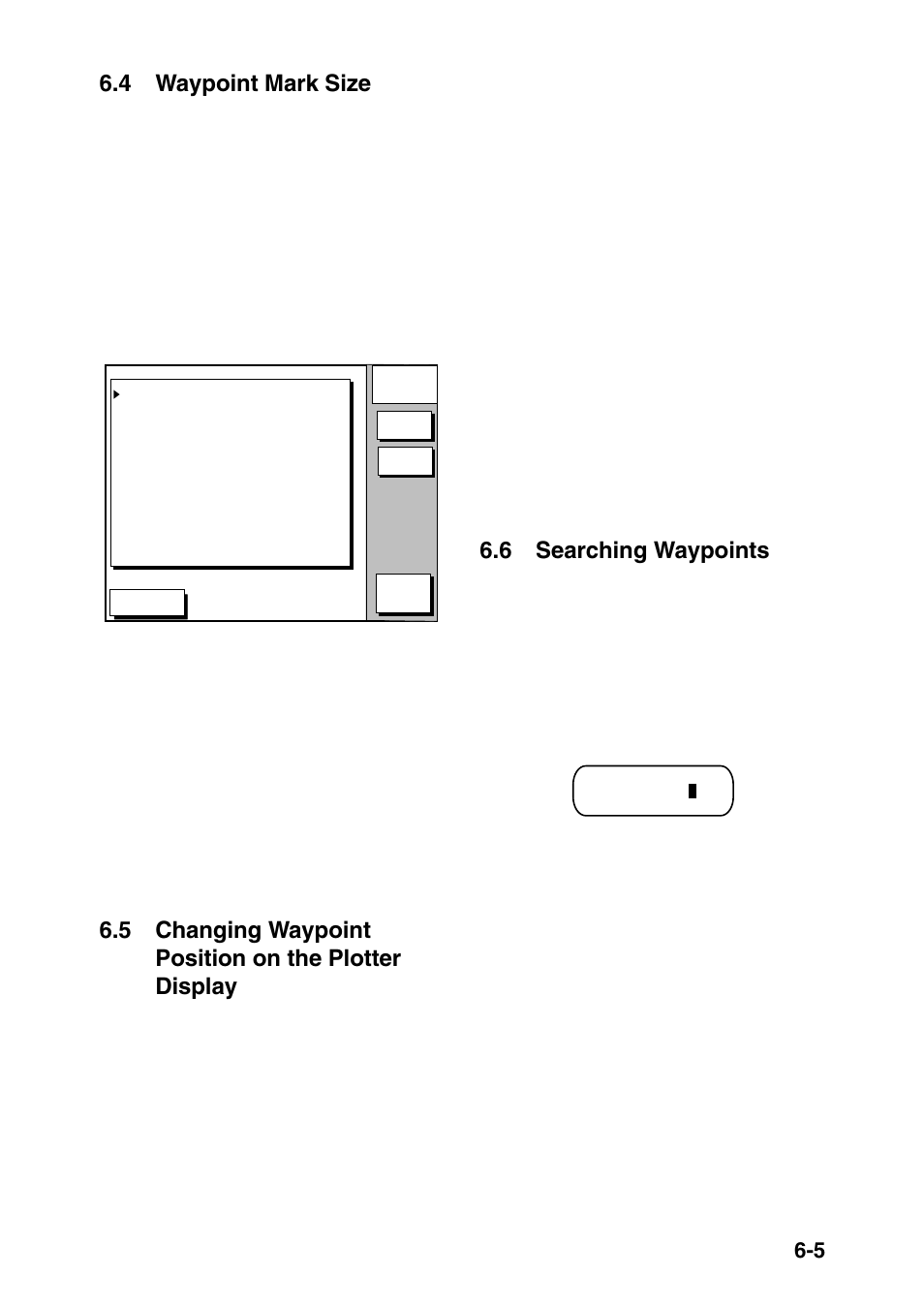 4 waypoint mark size, 6 searching waypoints | Furuno GP-1850DF User Manual | Page 47 / 110