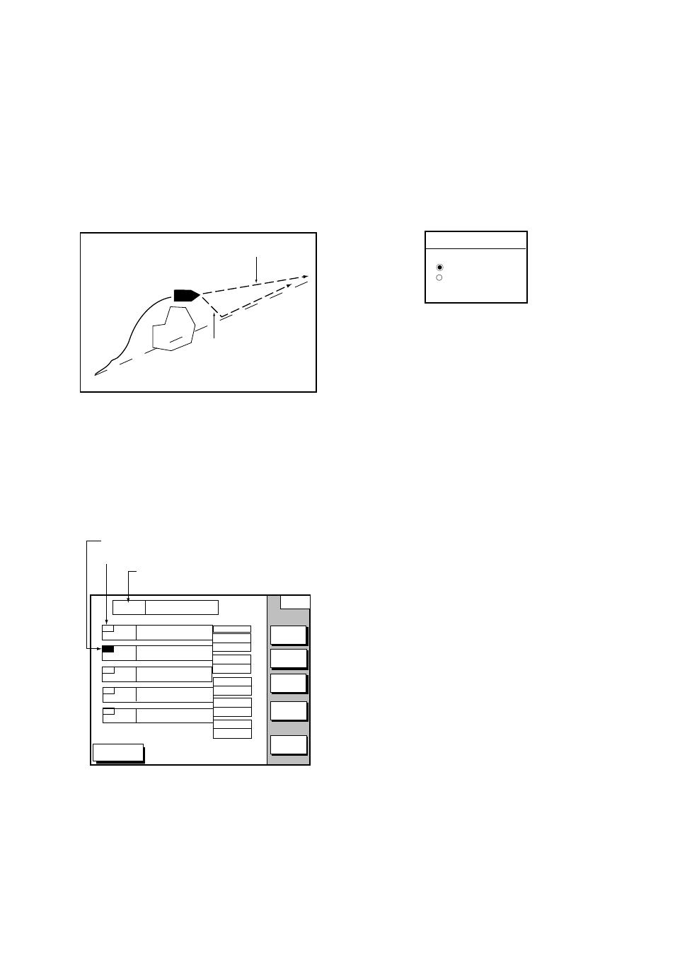 Restarting navigation, Setting speed for eta calculation, Switching waypoints | Original course obstacle line 1 line 2, Spd 10.0kt ™ gps avg spd | Furuno NAVIONICS GP-1850F User Manual | Page 58 / 110
