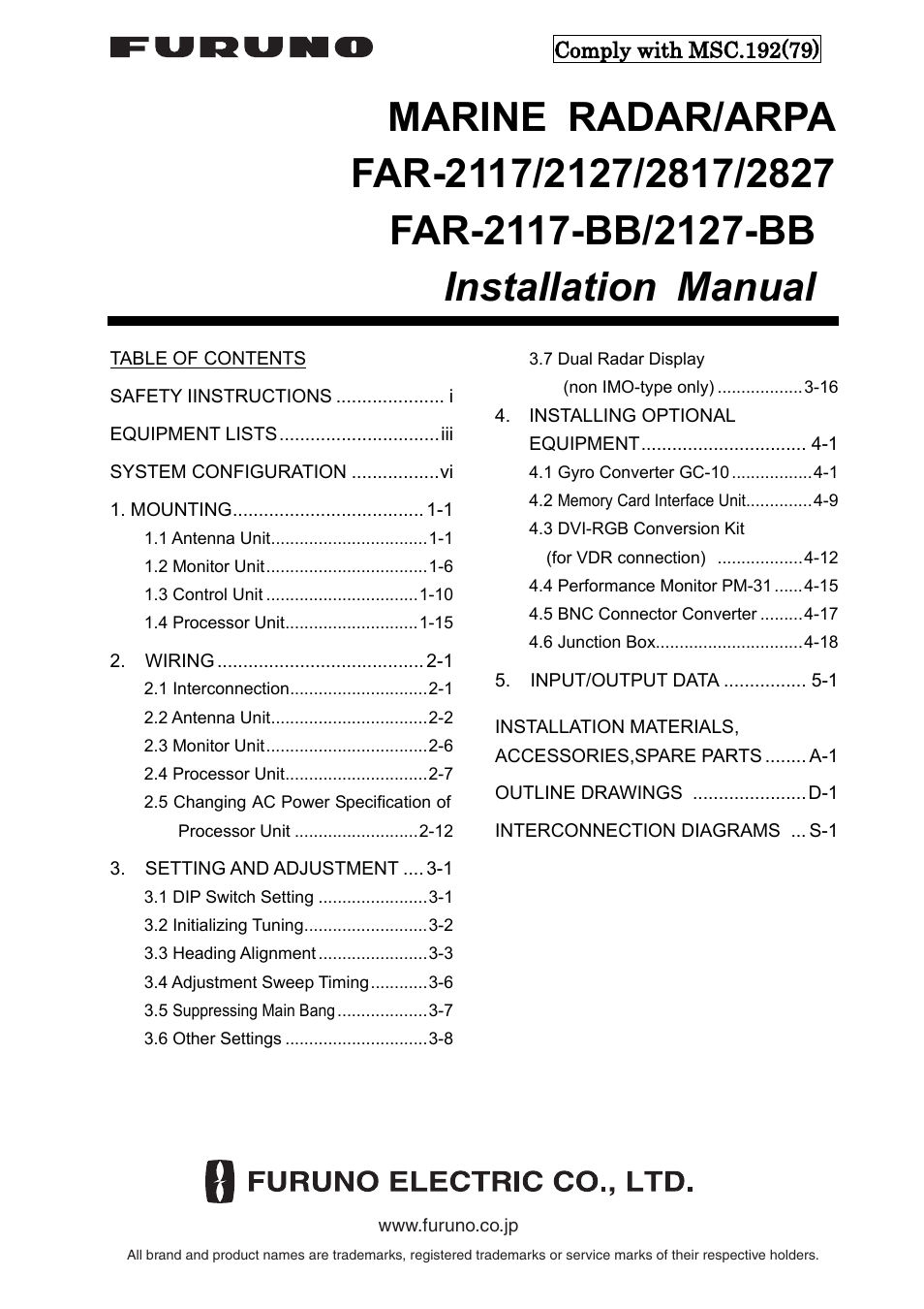 Furuno FAR-2127 User Manual | 136 pages