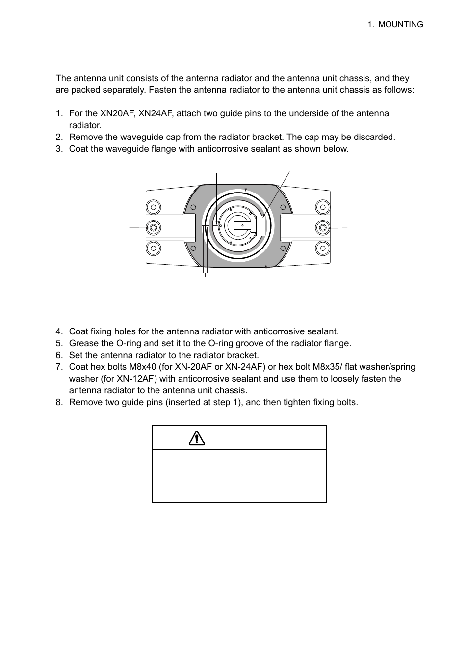 Caution, 3 assembling the antenna unit | Furuno FAR-2127 User Manual | Page 11 / 136