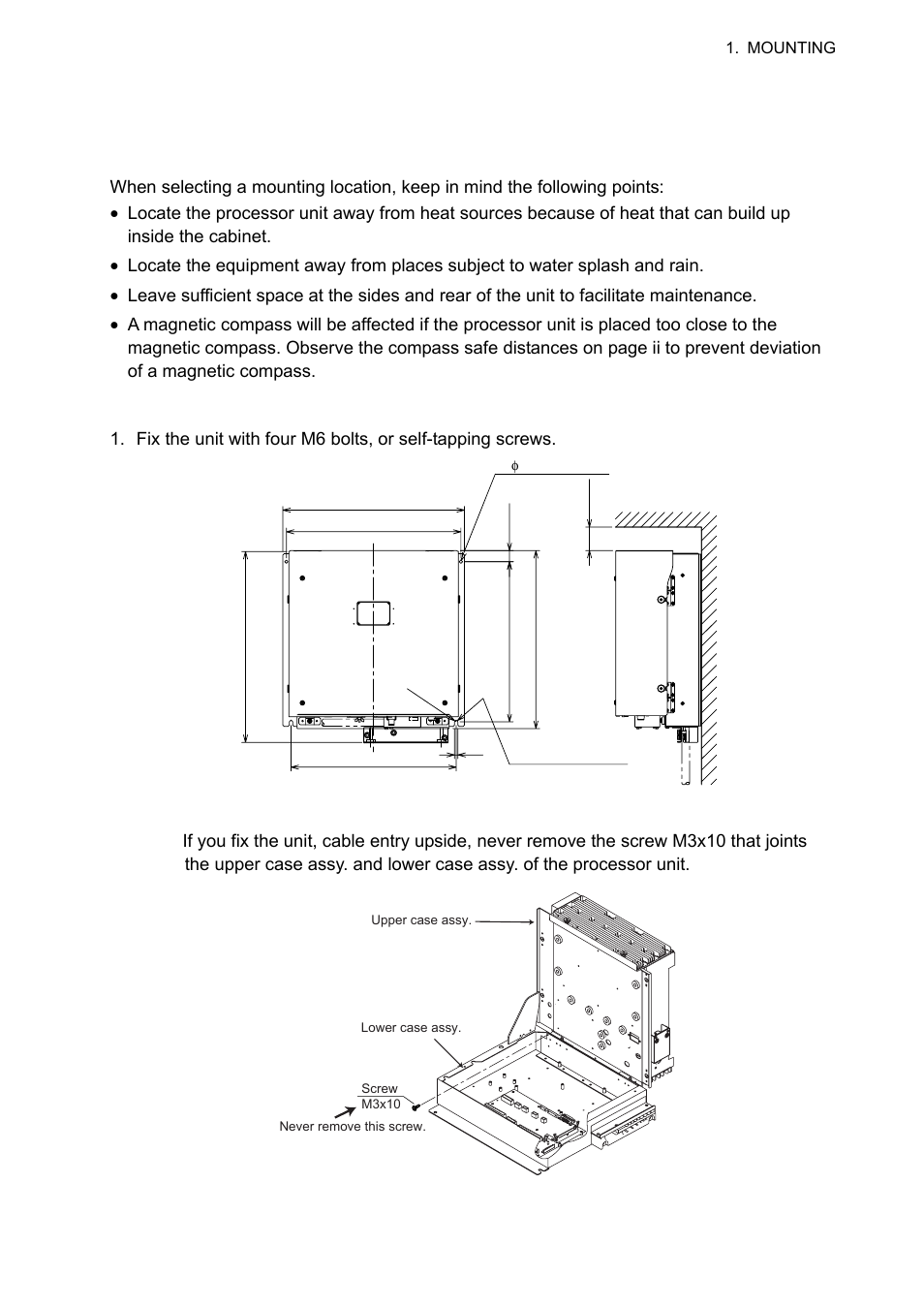 4 processor unit, Mounting considerations, Mounting procedure | Furuno FAR-2127 User Manual | Page 23 / 136