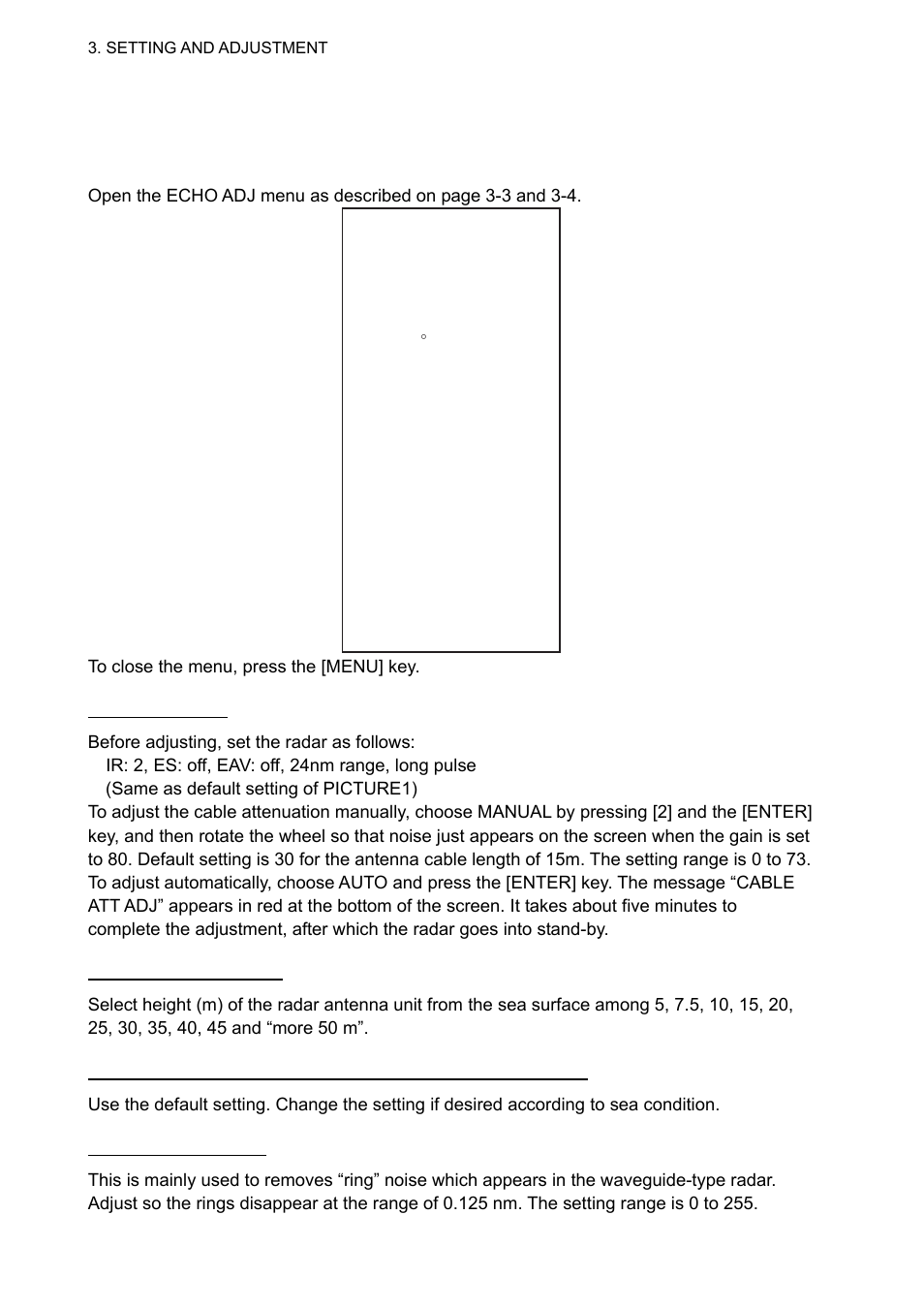 6 other settings, Echo menu setting | Furuno FAR-2127 User Manual | Page 46 / 136