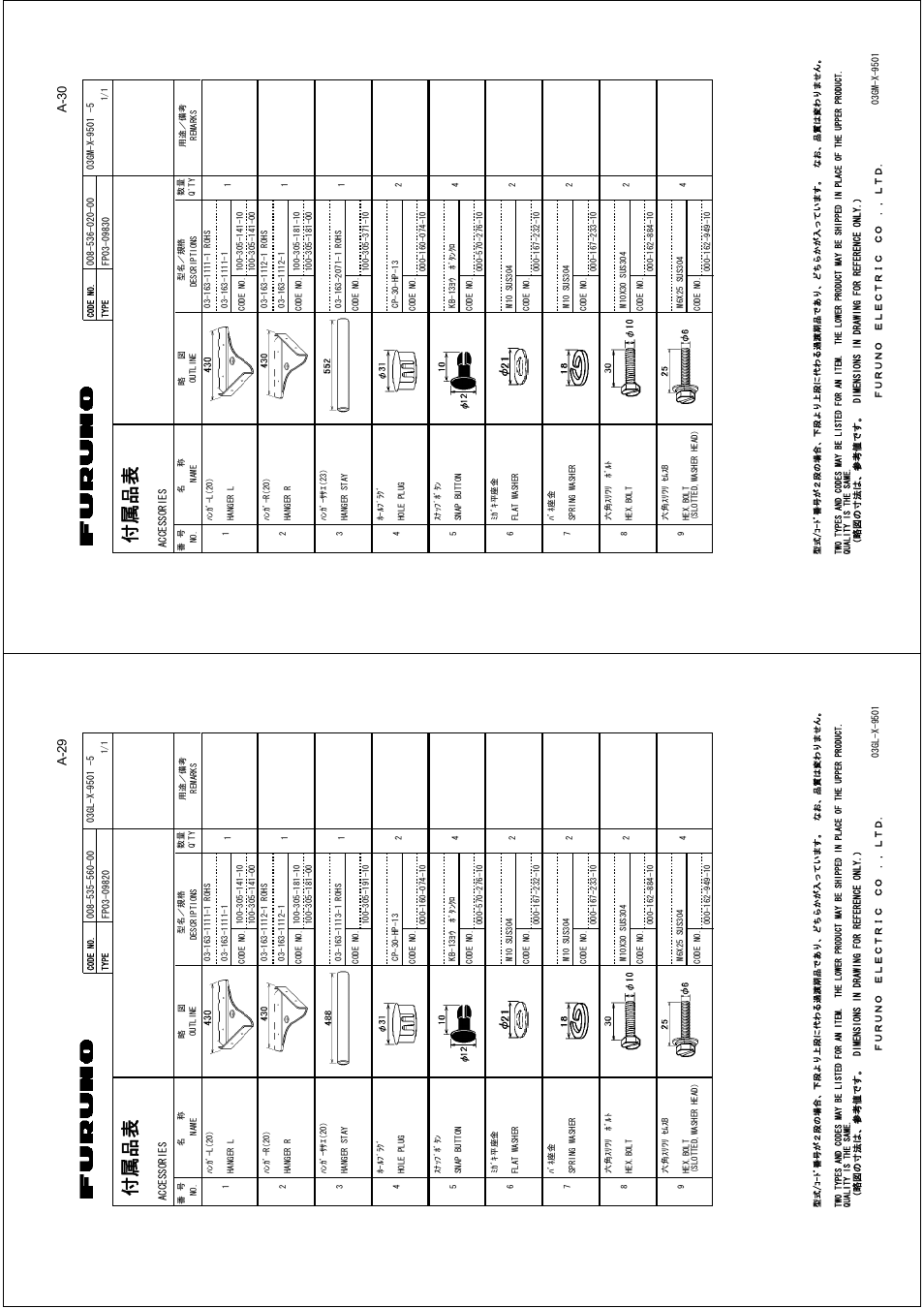 A-30, A-29 | Furuno FAR-2127 User Manual | Page 99 / 136