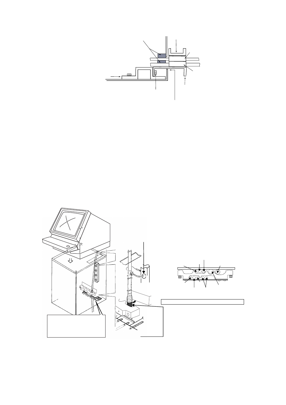 Cable fed from outside display unit, Cables fed from bottom of display unit | Furuno FR-2155 User Manual | Page 29 / 89