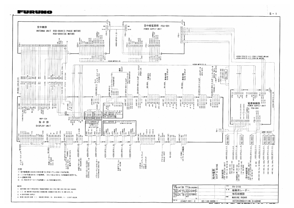 Interconnection diagram | Furuno FR-2155 User Manual | Page 84 / 89