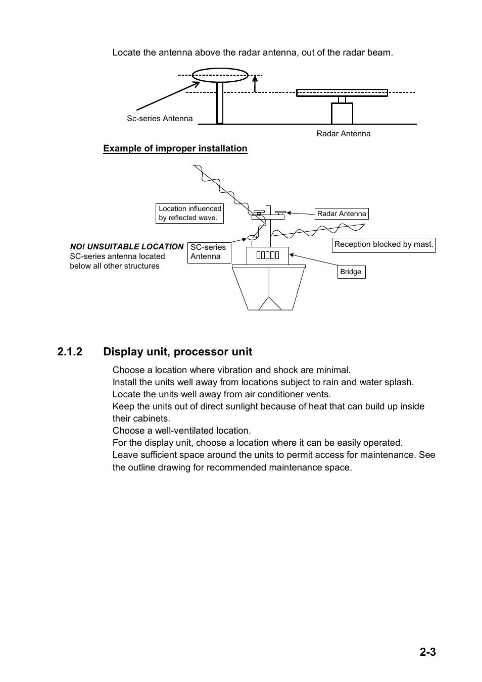 2 display unit, processor unit | Furuno SC-120 User Manual | Page 17 / 96