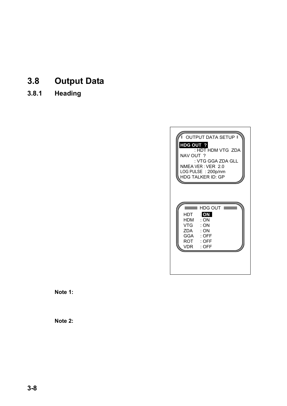 8 output data, 1 heading | Furuno SC-120 User Manual | Page 46 / 96