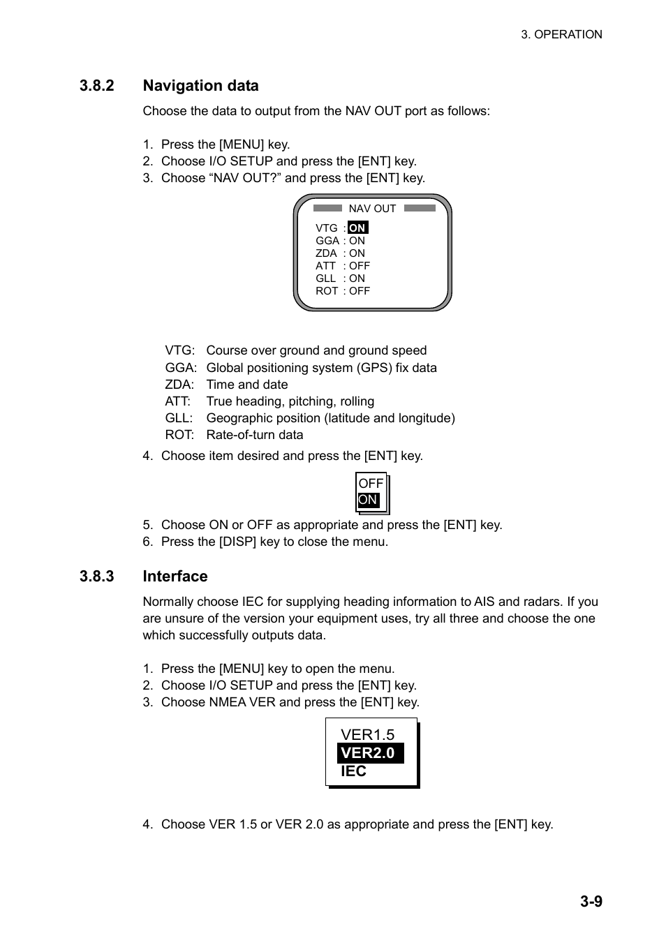 9 3.8.2 navigation data, 3 interface | Furuno SC-120 User Manual | Page 47 / 96