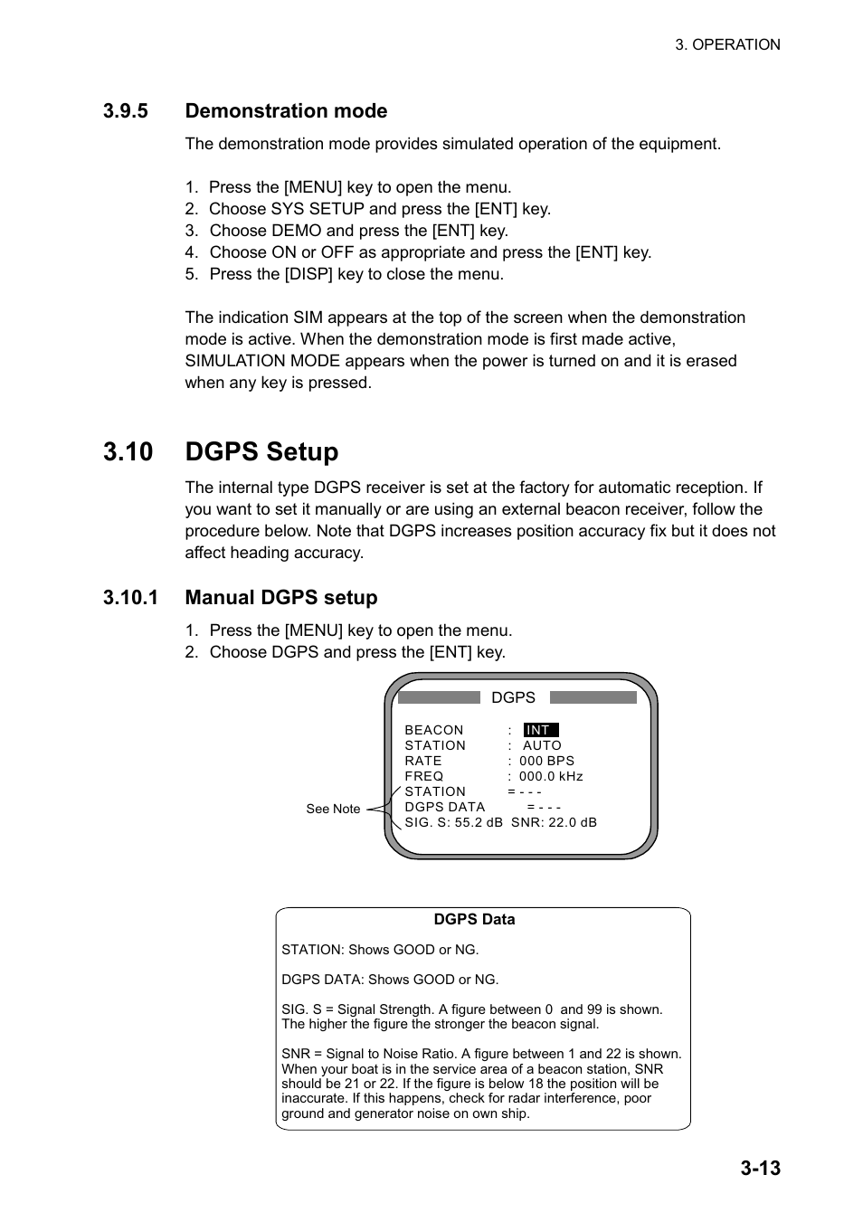 10 dgps setup, 1 manual dgps setup | Furuno SC-120 User Manual | Page 51 / 96