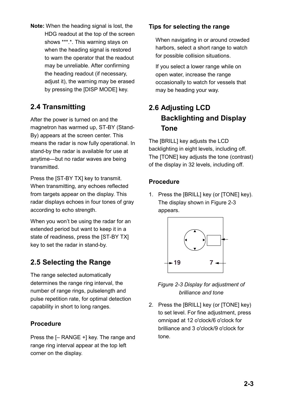 4 transmitting, 5 selecting the range, 6 adjusting lcd backlighting and display tone | Furuno 851 MARK-2 User Manual | Page 12 / 47
