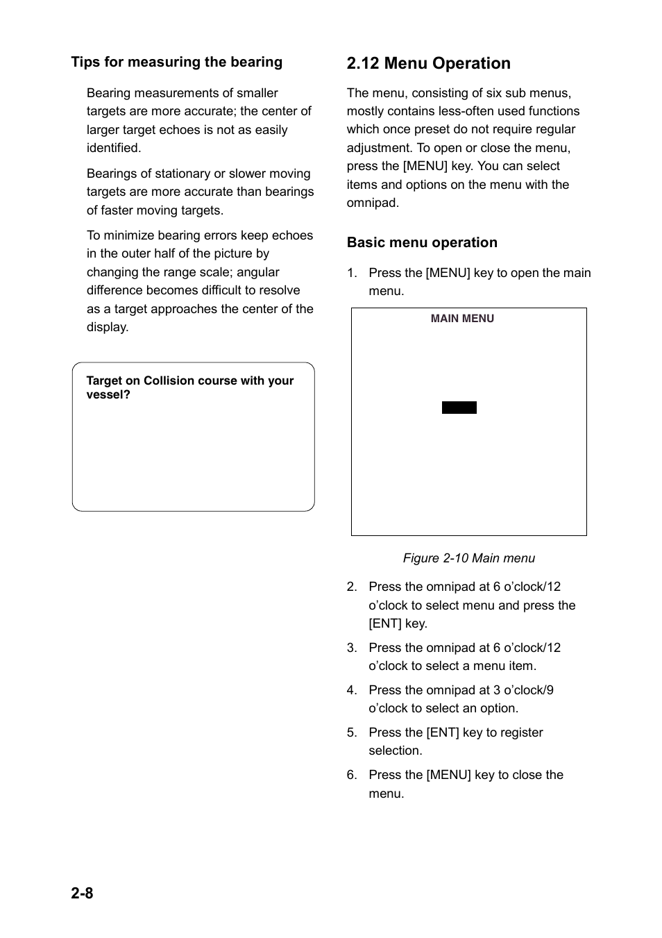 12 menu operation | Furuno 851 MARK-2 User Manual | Page 17 / 47