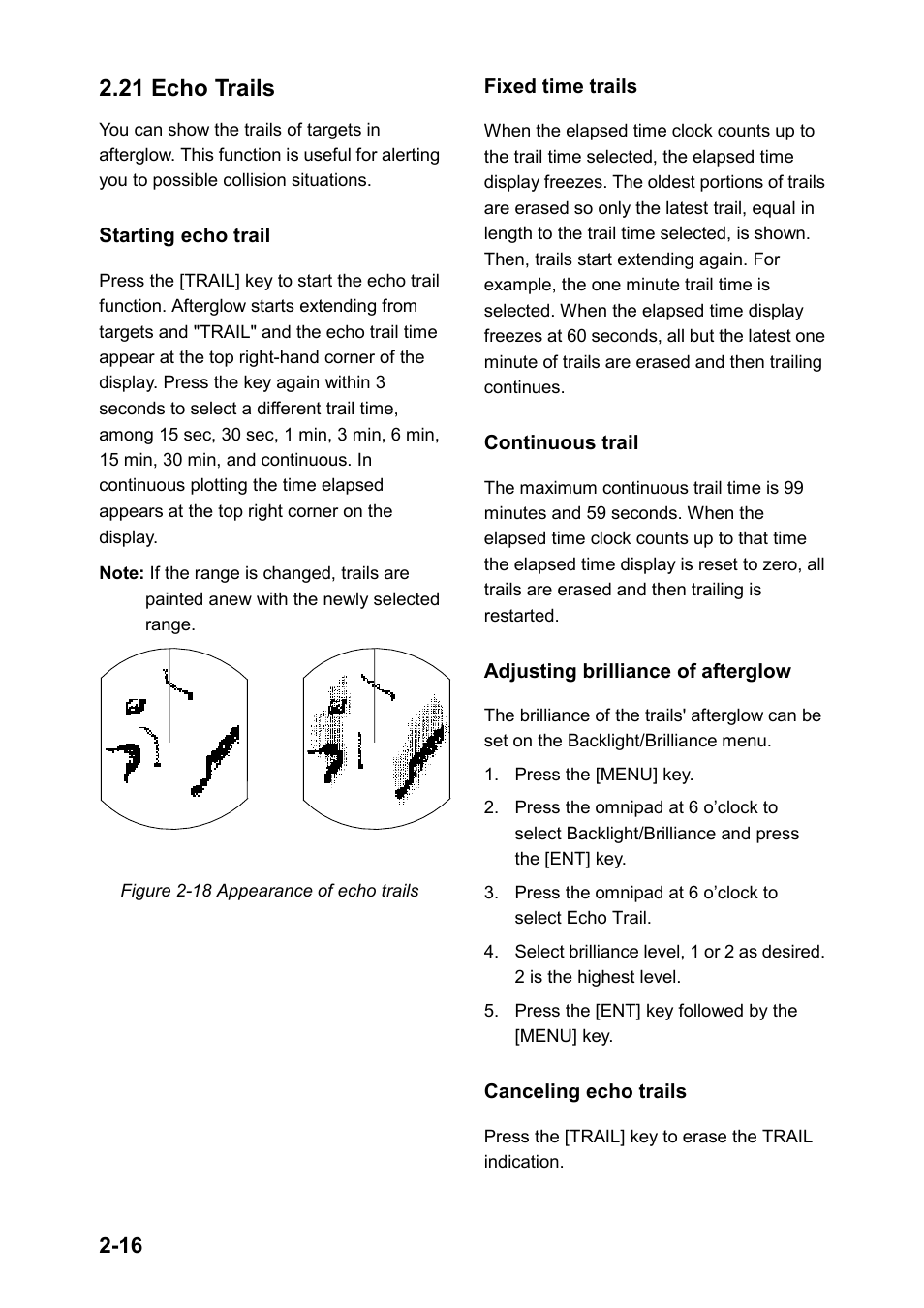 21 echo trails | Furuno 851 MARK-2 User Manual | Page 25 / 47