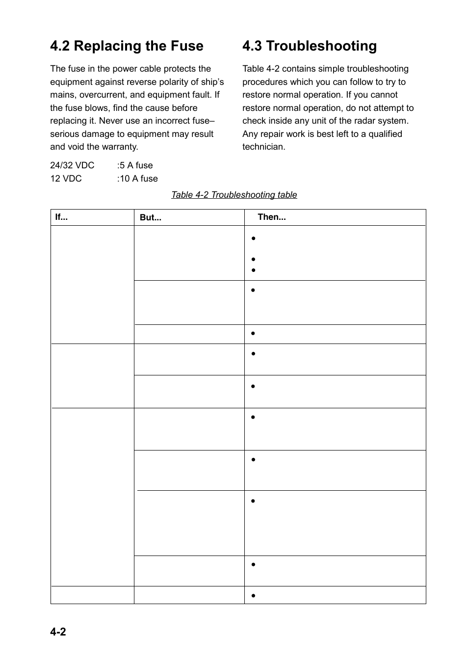 2 replacing the fuse, 3 troubleshooting | Furuno 851 MARK-2 User Manual | Page 39 / 47