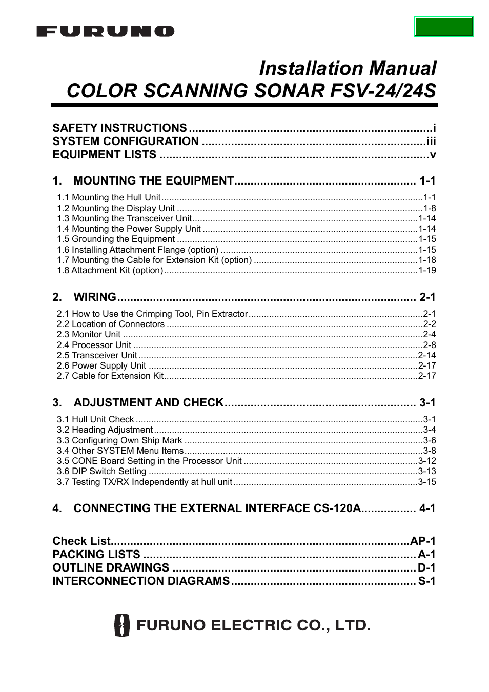 Furuno FSV-24 User Manual | 104 pages