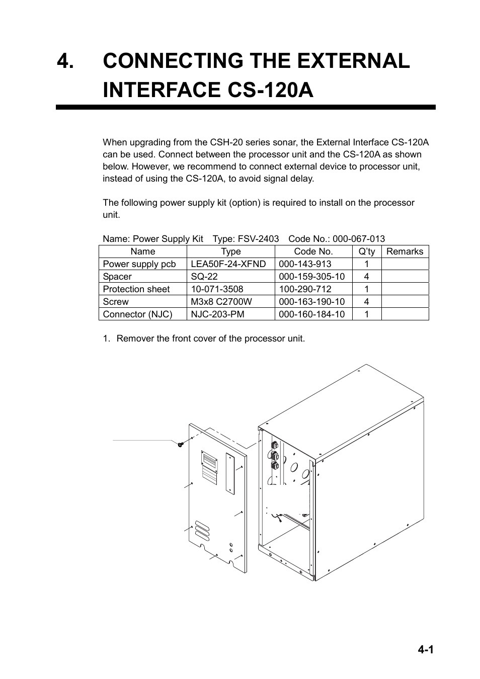 Connecting the external interface cs-120a | Furuno FSV-24 User Manual | Page 65 / 104