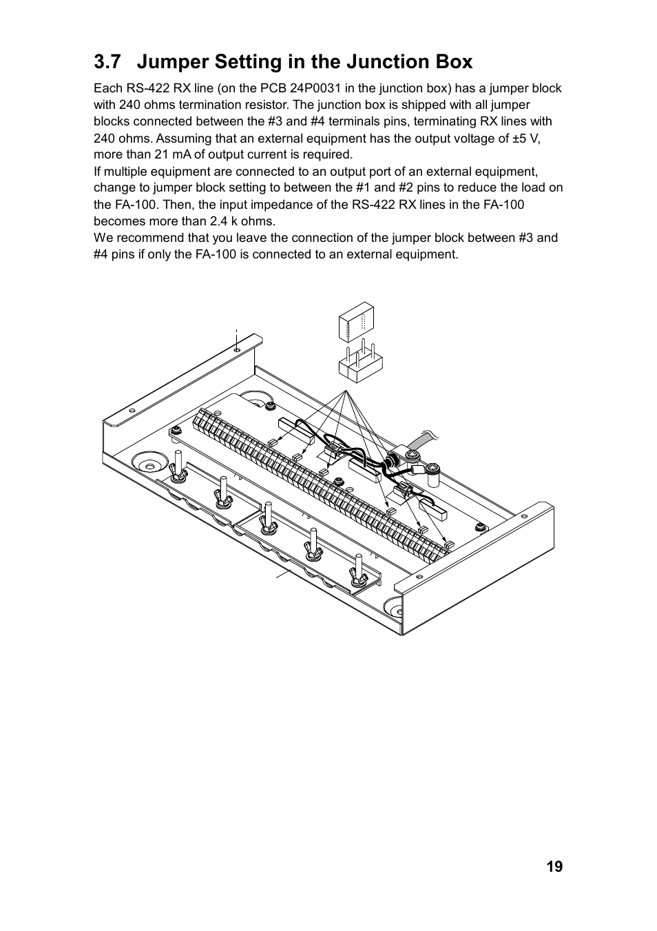 7 jumper setting in the junction box | Furuno FA-100 User Manual | Page 25 / 58