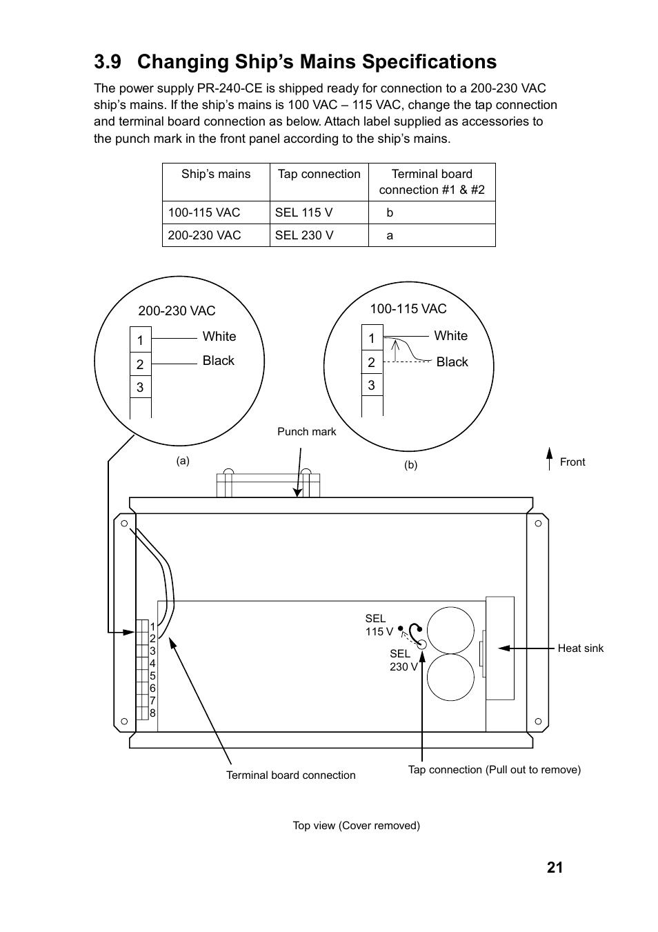 9 changing ship's mains specifications, 9 changing ship’s mains specifications | Furuno FA-100 User Manual | Page 27 / 58