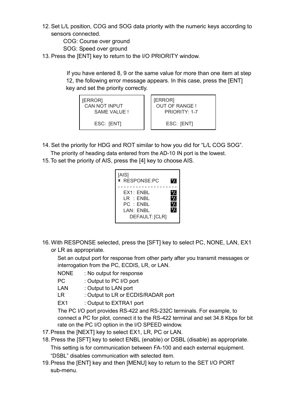 Furuno FA-100 User Manual | Page 34 / 58