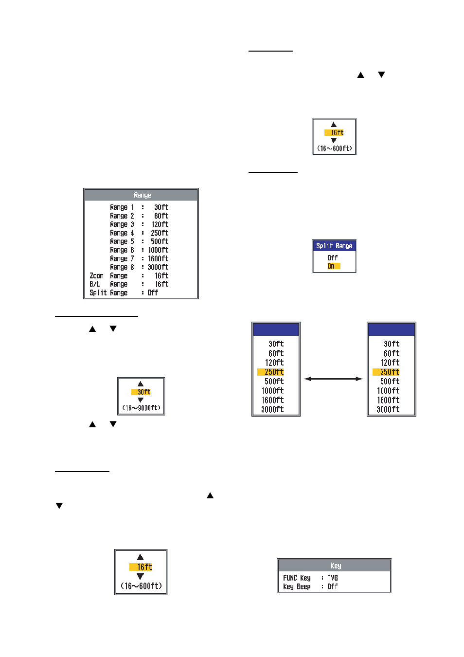 3 range menu, 4 key menu | Furuno FCV295 User Manual | Page 37 / 53