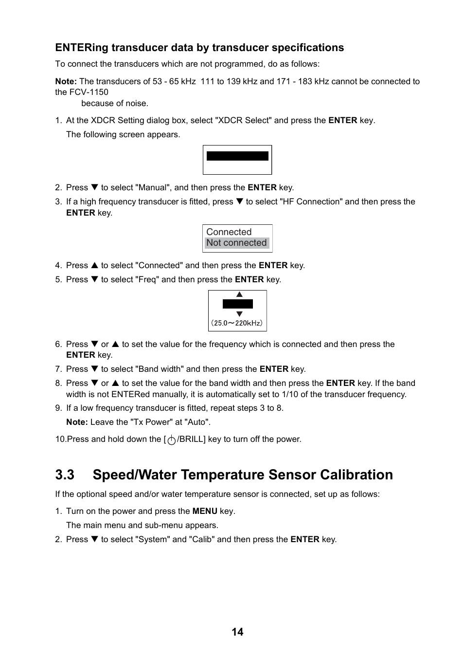 3 speed/water temperature sensor calibration | Furuno FCV-1150 User Manual | Page 23 / 32