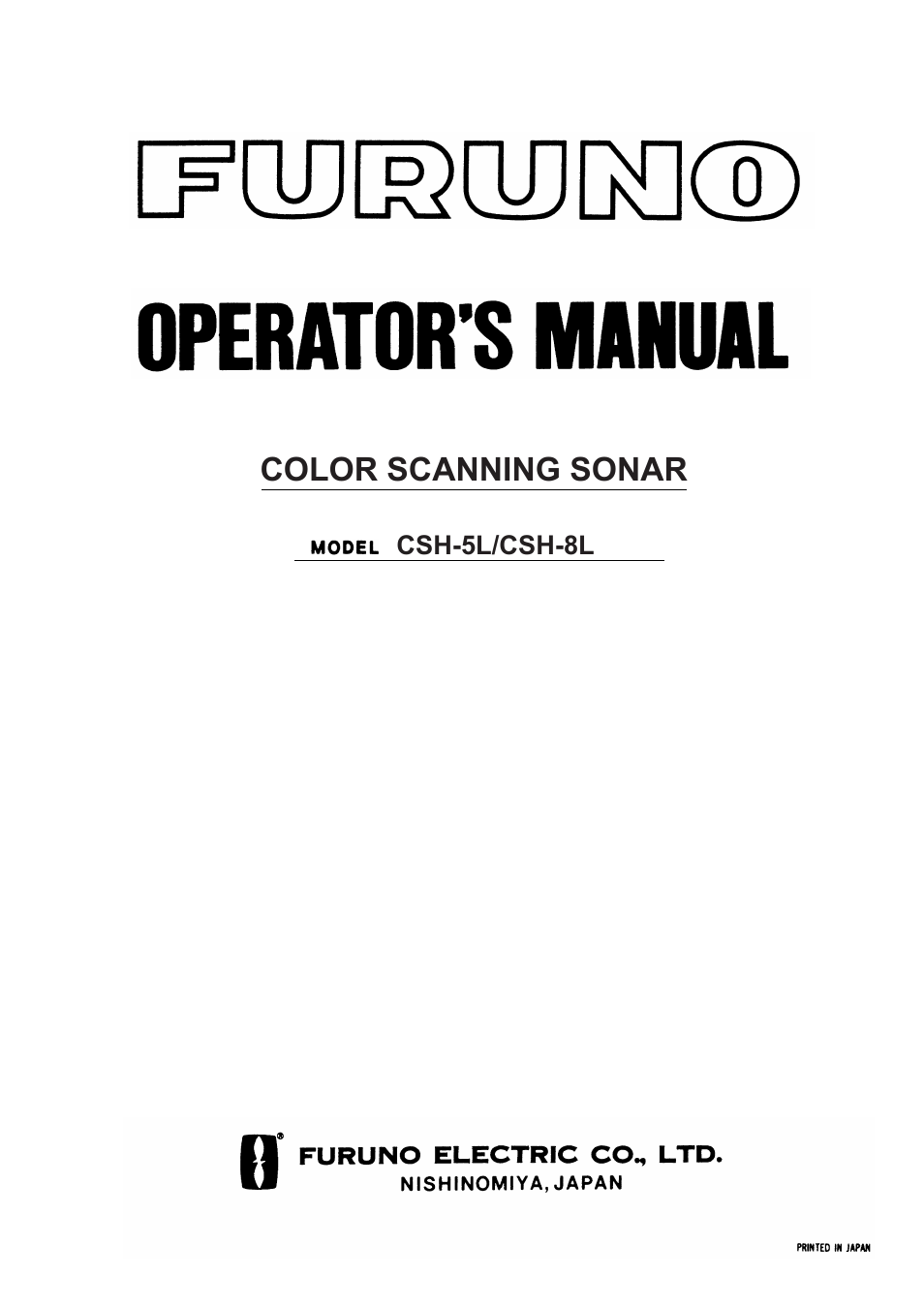 Furuno CSH-8L User Manual | 89 pages