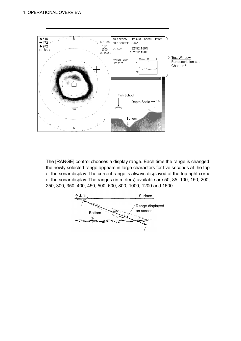 6 choosing the display range, Detection range, Operational overview | Furuno CSH-8L User Manual | Page 18 / 89