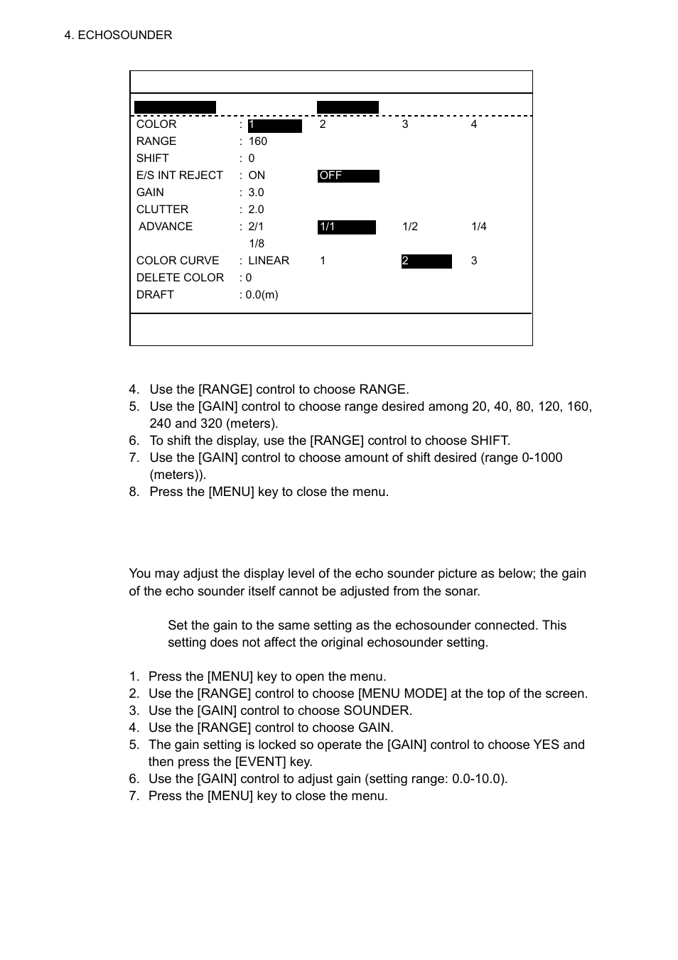 2 adjusting the gain | Furuno CSH-8L User Manual | Page 52 / 89