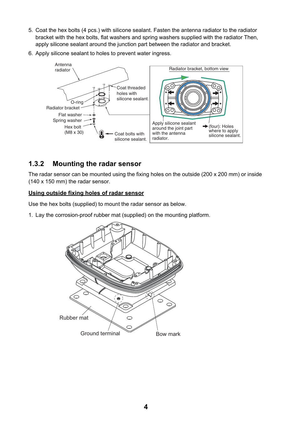 2 mounting the radar sensor | Furuno DRS4D User Manual | Page 10 / 40