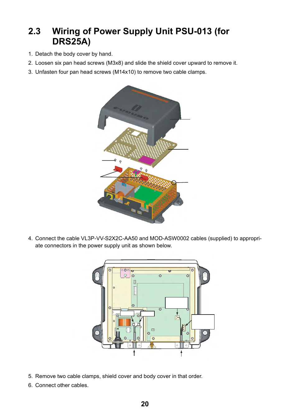 3 wiring of power supply unit psu-013 (for drs25a) | Furuno DRS4D User Manual | Page 26 / 40