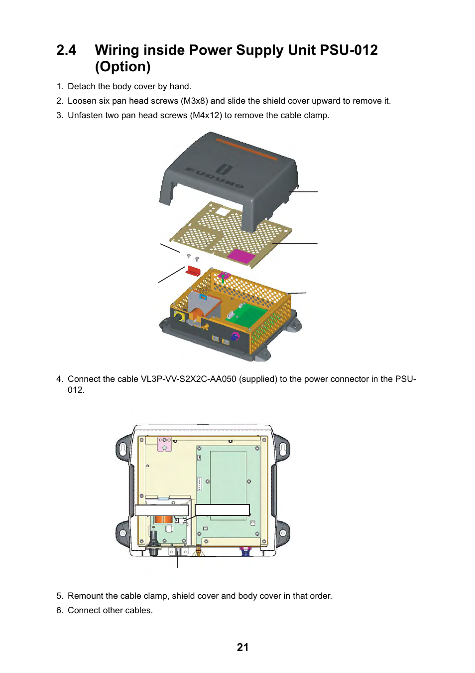 4 wiring inside power supply unit psu-012 (option) | Furuno DRS4D User Manual | Page 27 / 40