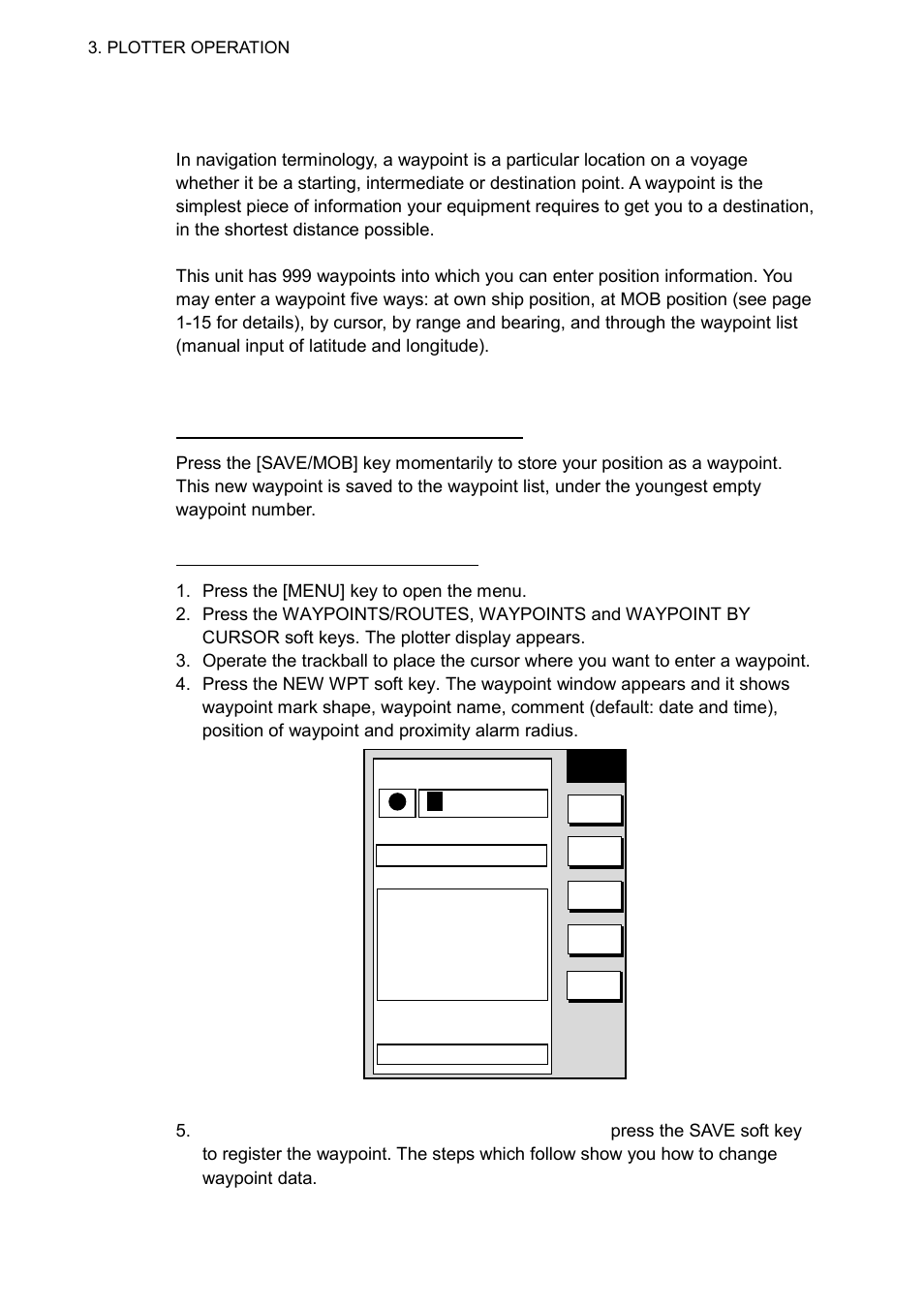 8 waypoints, 1 entering waypoints, 0 0 1 w p t | Furuno NAVNET 1833 User Manual | Page 114 / 248