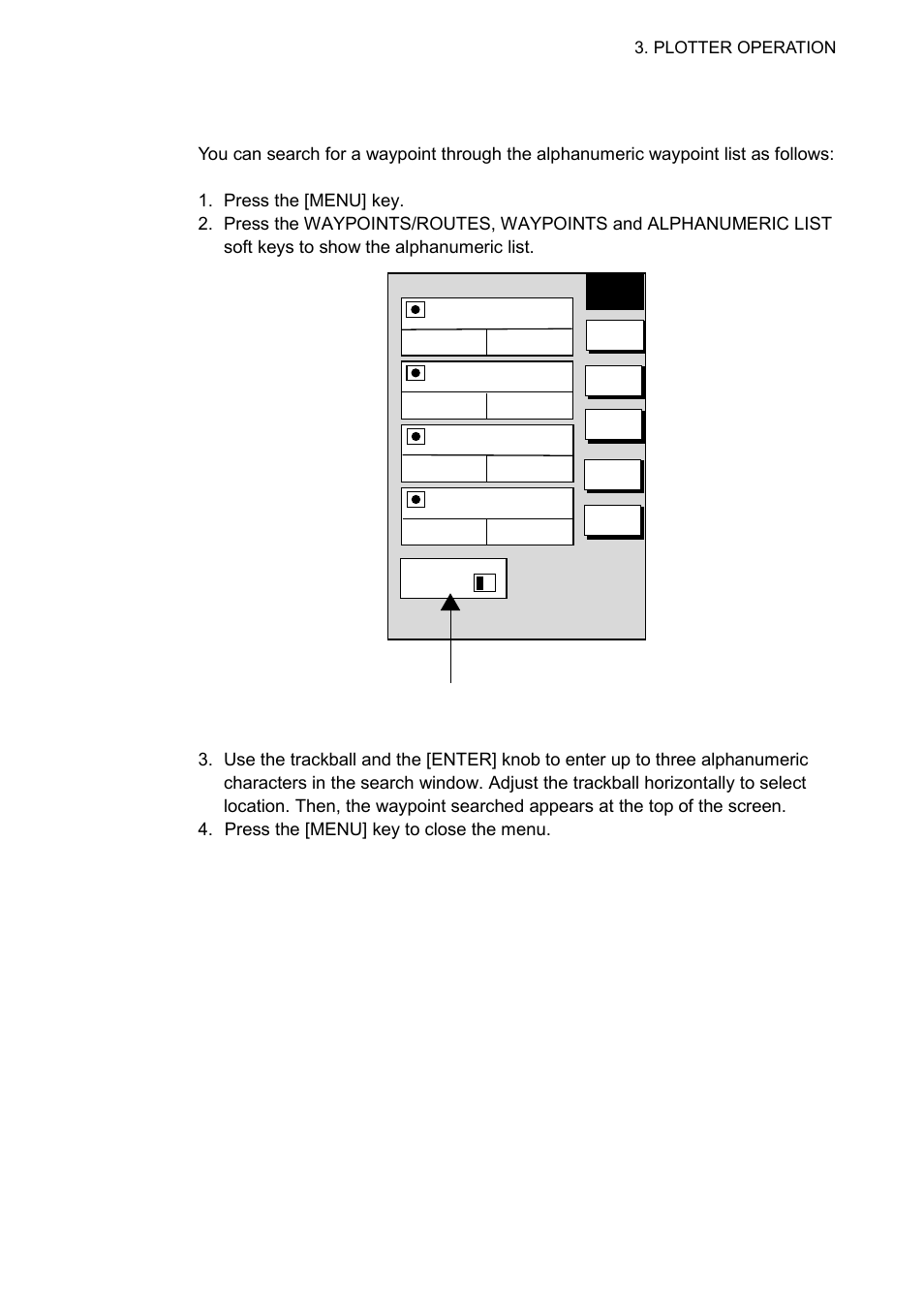 Plotter operation, Search window | Furuno NAVNET 1833 User Manual | Page 121 / 248