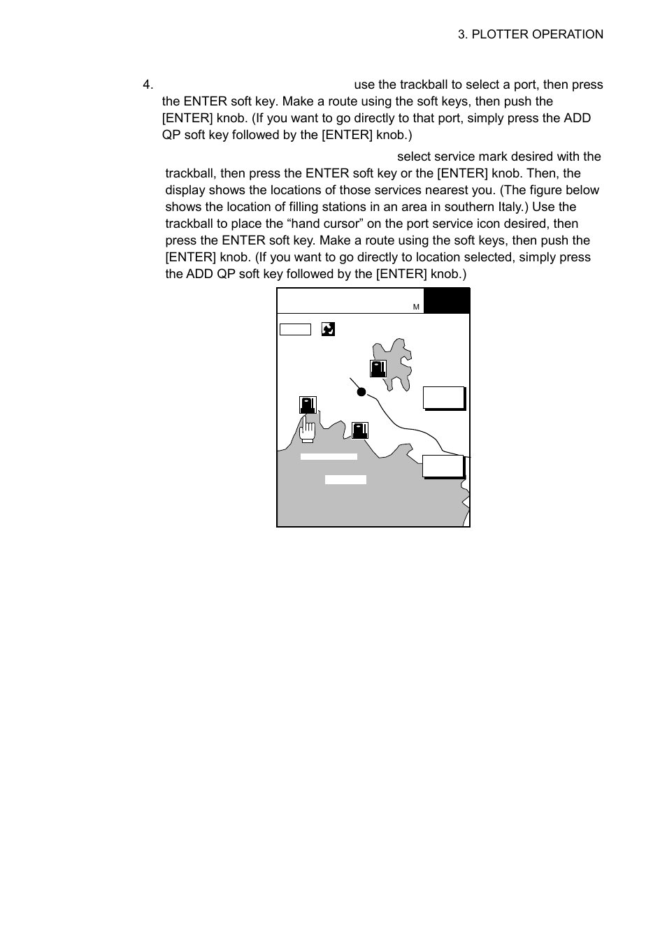 Sample filling station locations (southern italy), Plotter operation | Furuno NAVNET 1833 User Manual | Page 133 / 248