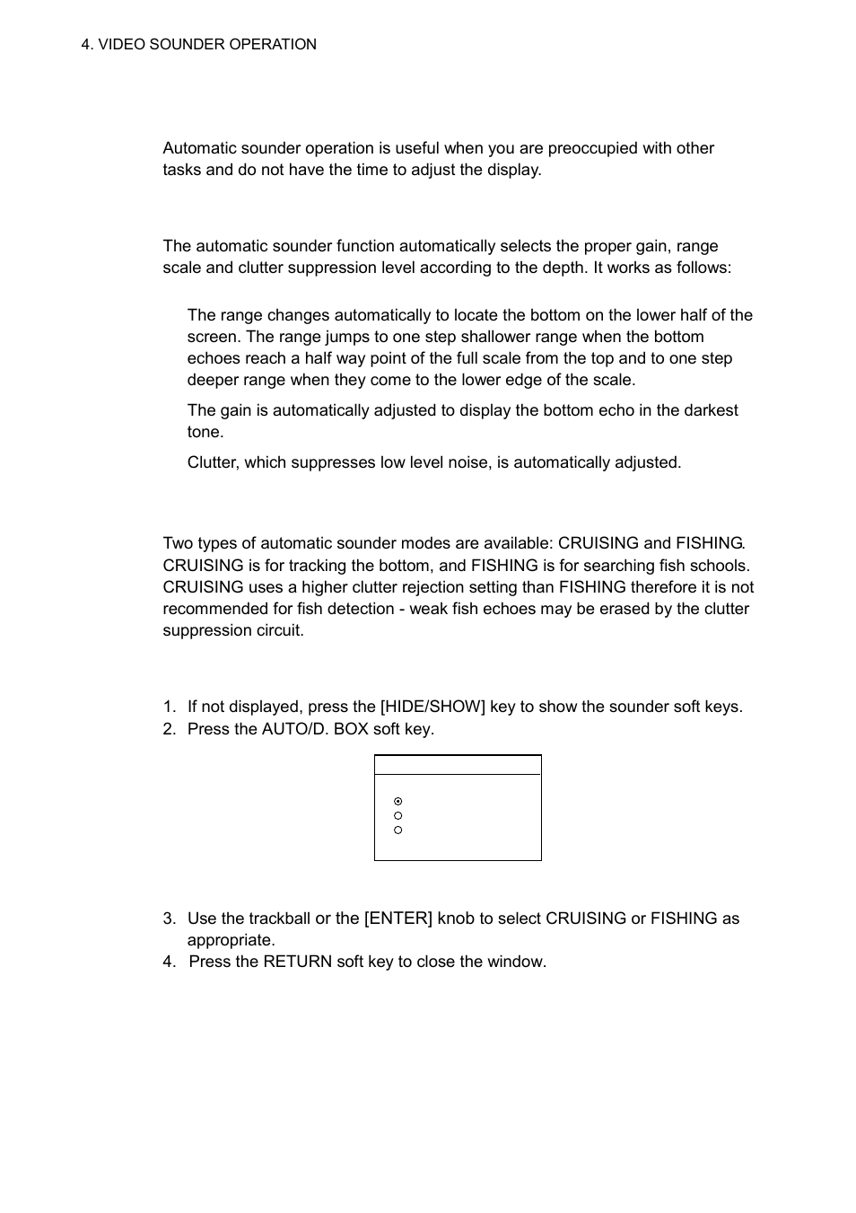 3 automatic sounder operation, 1 how the automatic sounder works, 2 types of automatic sounder modes | 3 how to enable automatic sounder operation | Furuno NAVNET 1833 User Manual | Page 154 / 248