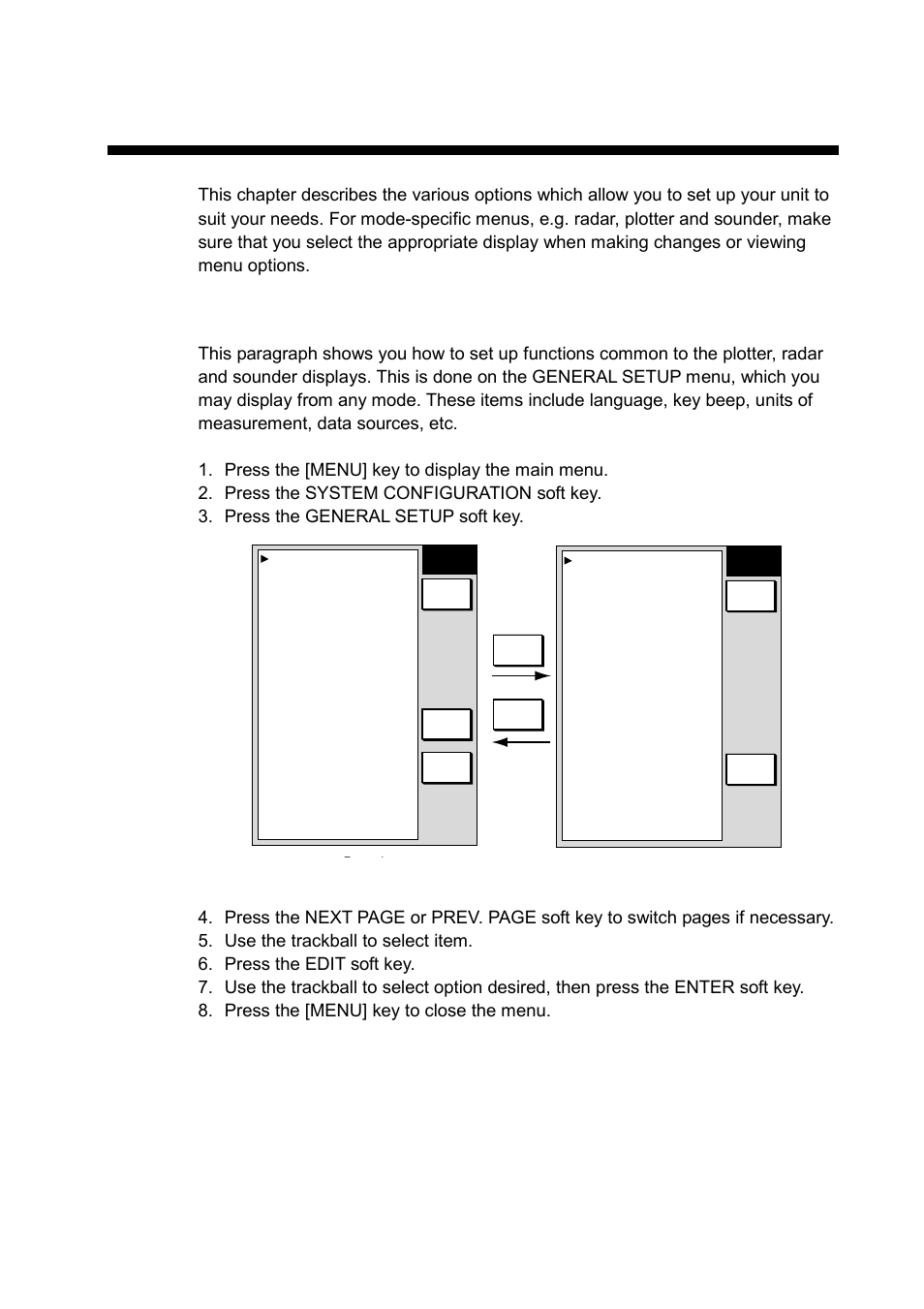 Customizing your unit, 1 general setup | Furuno NAVNET 1833 User Manual | Page 171 / 248
