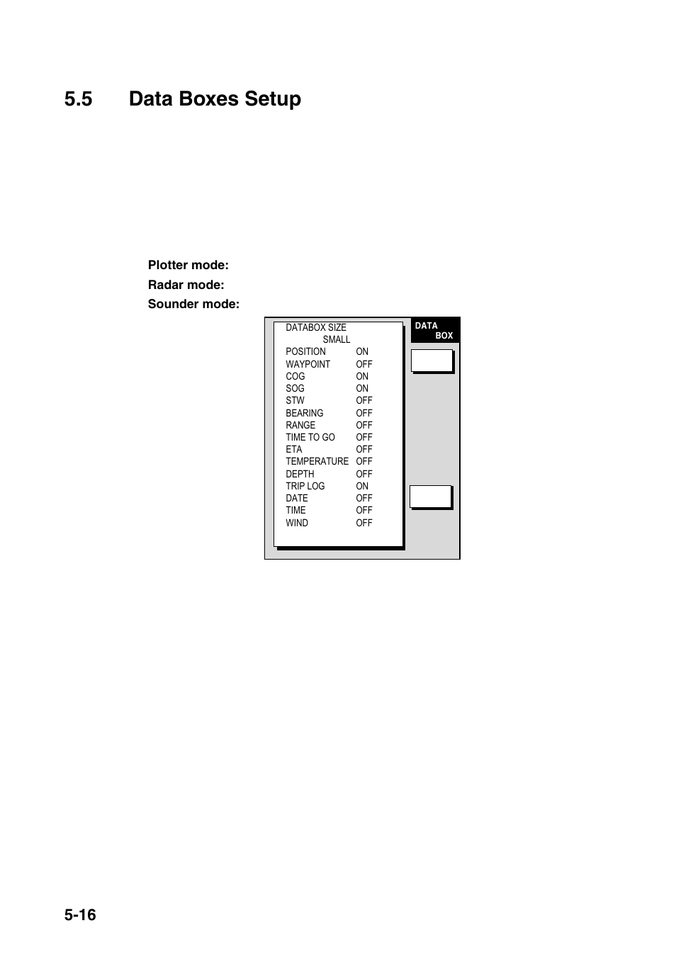 5 data boxes setup | Furuno NAVNET 1833 User Manual | Page 186 / 248