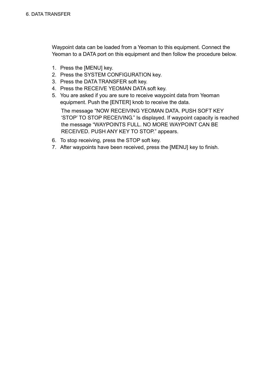3 loading waypoint data from yeoman | Furuno NAVNET 1833 User Manual | Page 210 / 248