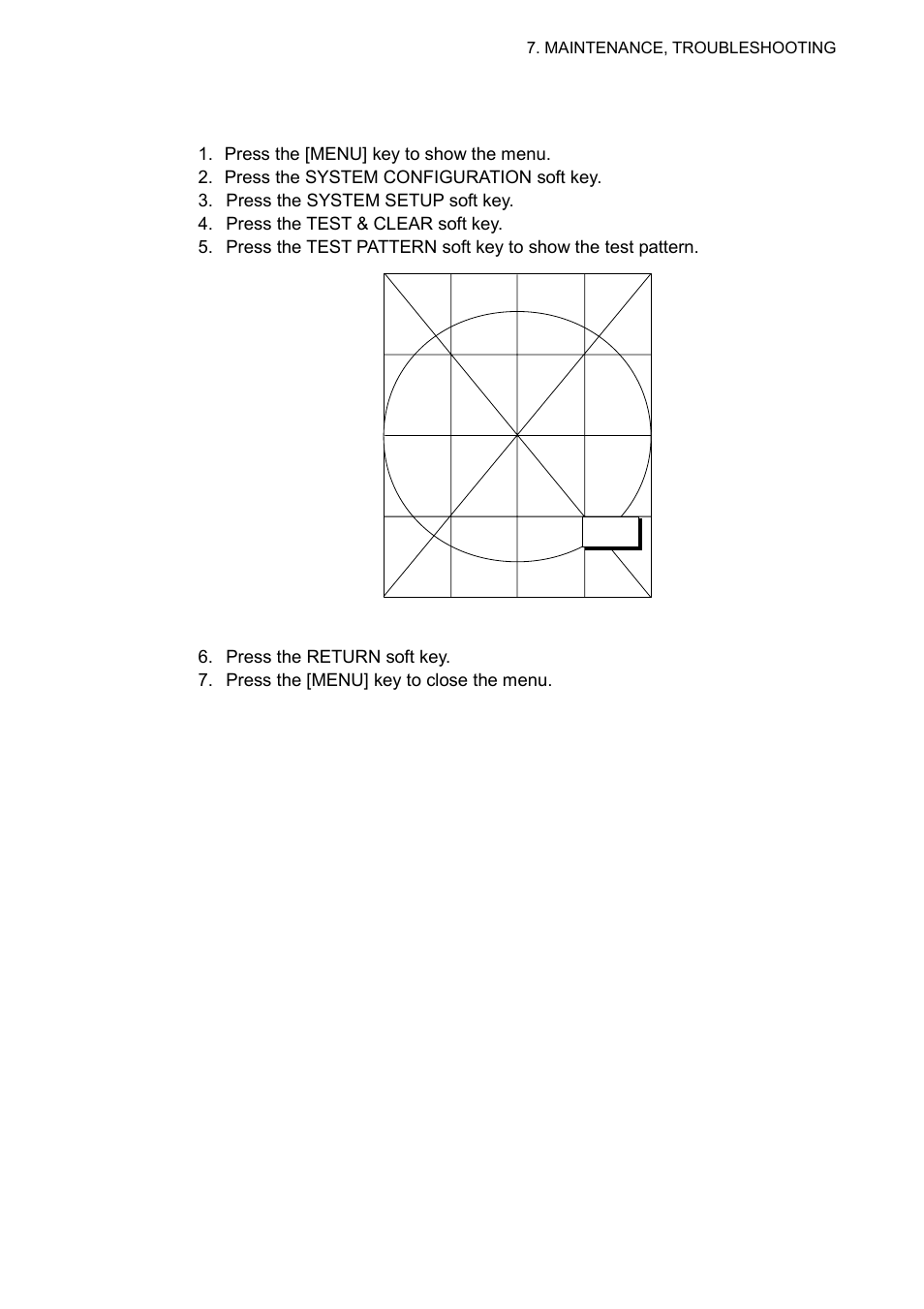 9 7.6.2 test pattern | Furuno NAVNET 1833 User Manual | Page 221 / 248