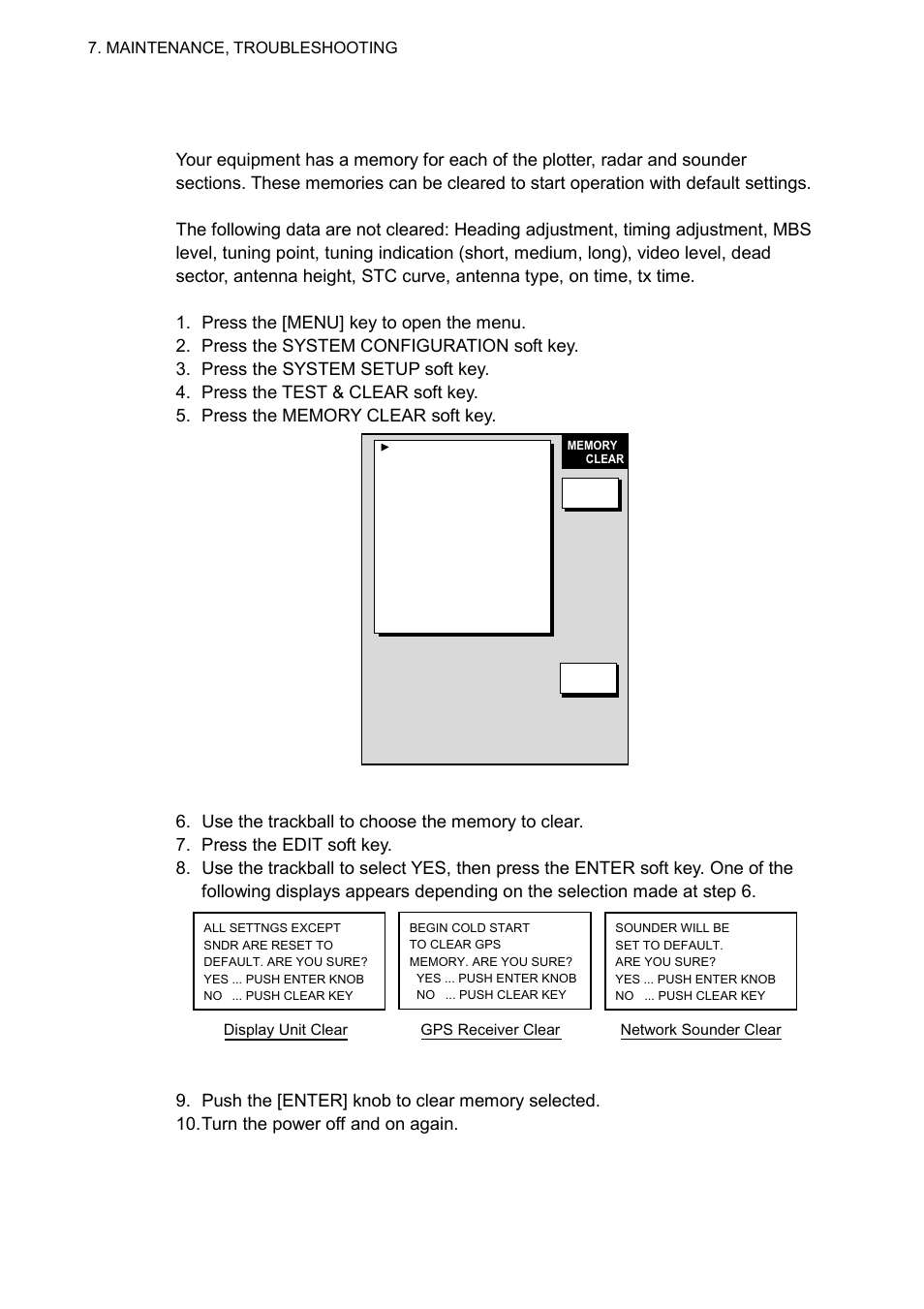 8 clearing memories | Furuno NAVNET 1833 User Manual | Page 224 / 248