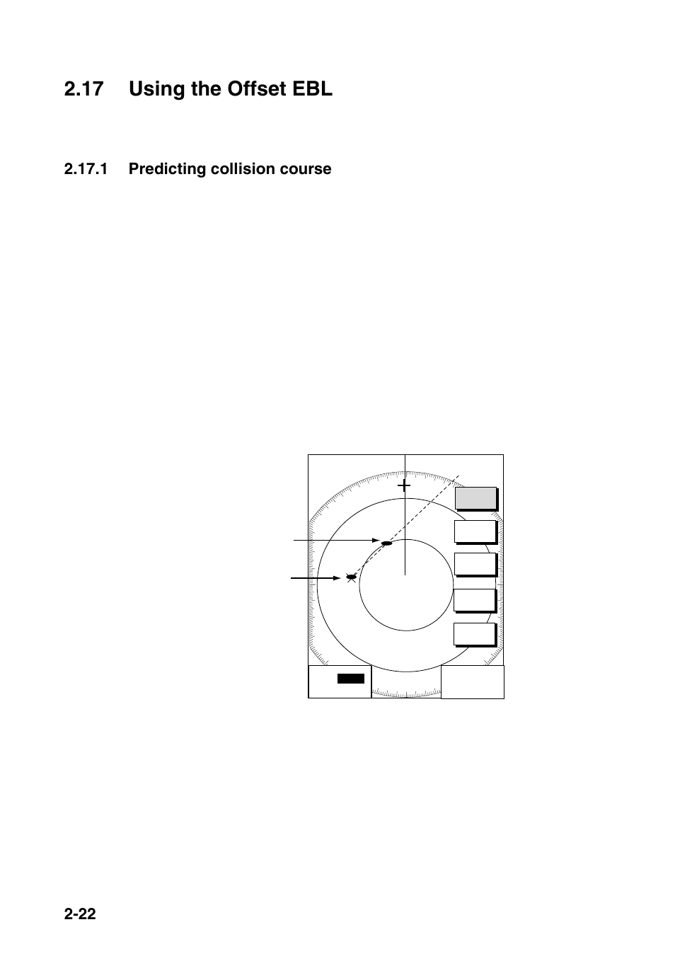 17 using the offset ebl, 1 predicting collision course | Furuno NAVNET 1833 User Manual | Page 56 / 248