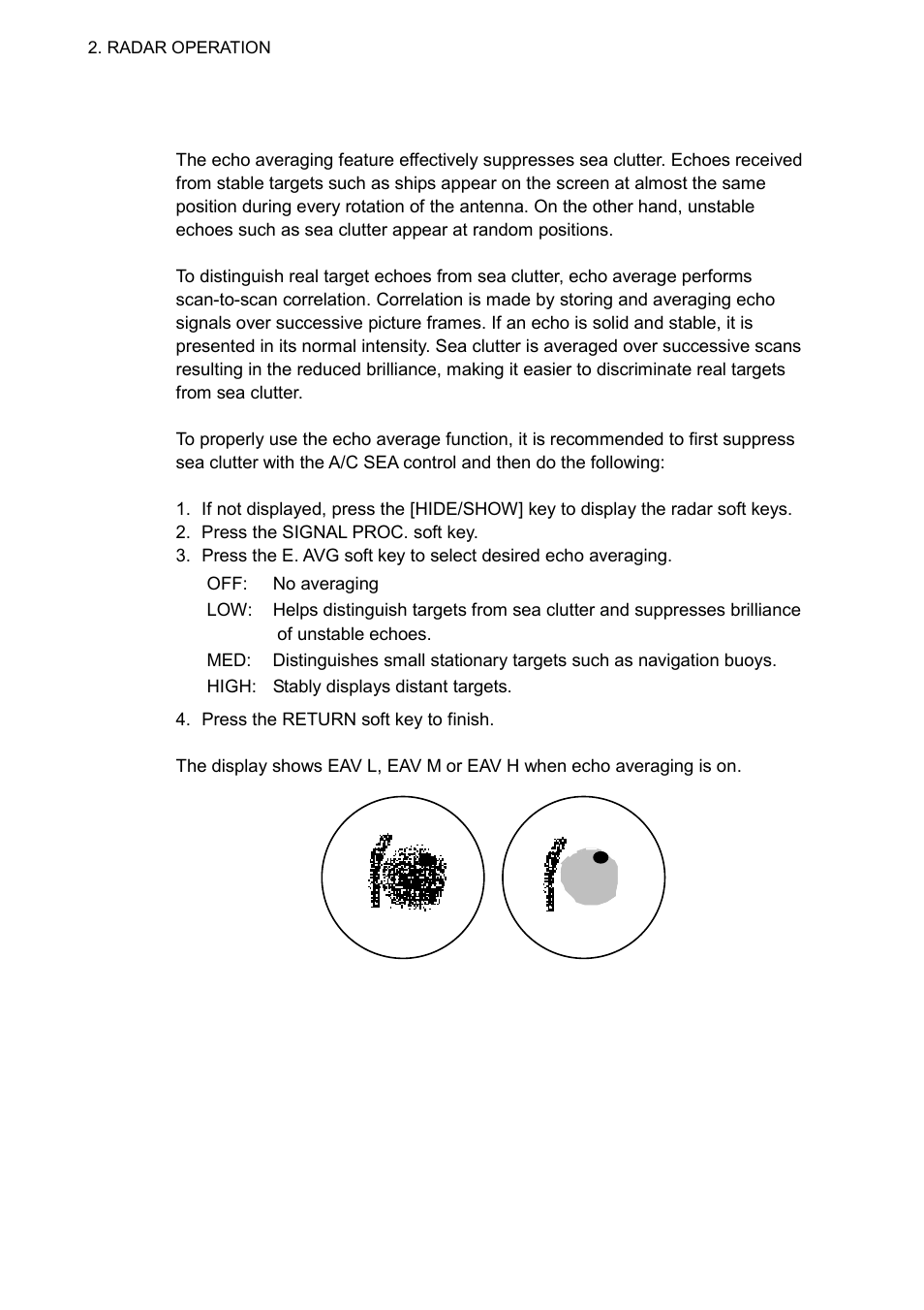 20 echo averaging | Furuno NAVNET 1833 User Manual | Page 62 / 248