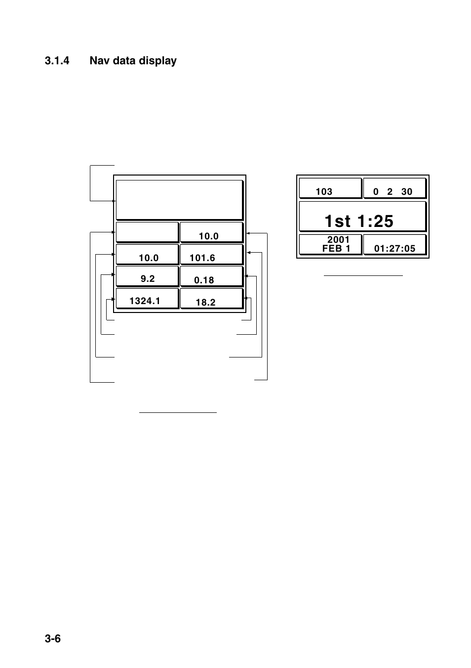 1st 1:25, 6 3.1.4 nav data display | Furuno NAVNET 1833 User Manual | Page 92 / 248